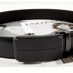 ZDC X12 Men's Leather Belt Automatic Buckle Casual Belt C Step Line 14 Pattern