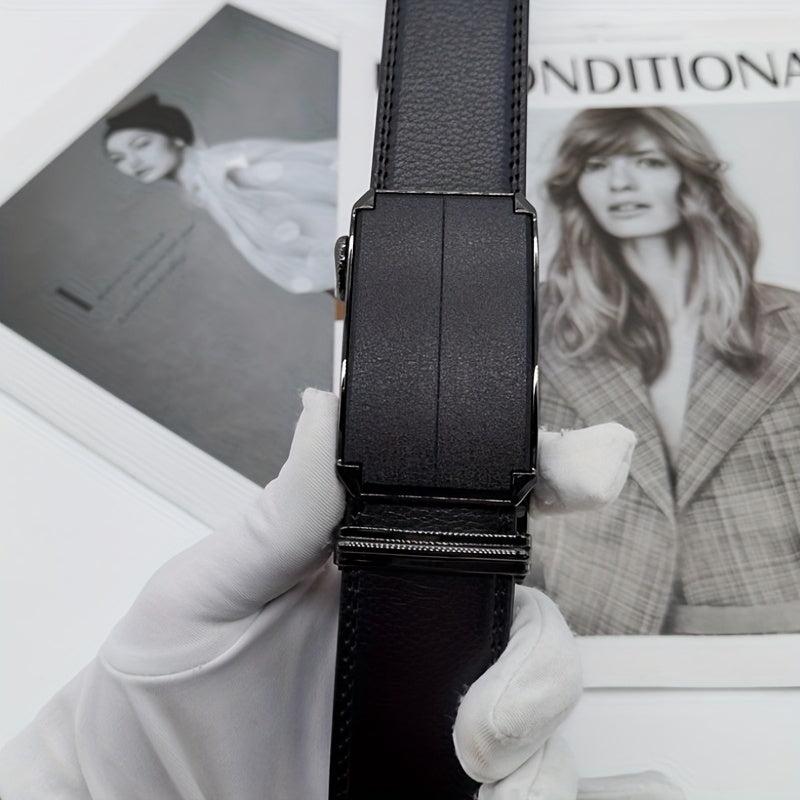 ZDC X12 Men's Leather Belt Automatic Buckle Casual Belt C Step Line 14 Pattern