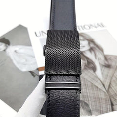 Men's Leather Belt Automatic Buckle Business Suit Waist Strap