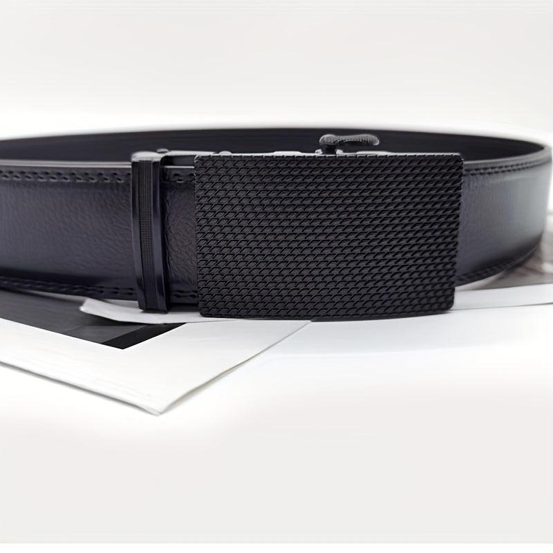 Men's Leather Belt Automatic Buckle Business Suit Waist Strap