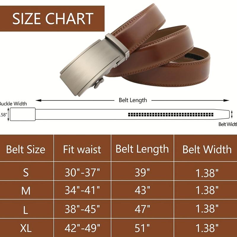 Ratchet Belts Men's Belt Leather Casual Jeans Micro Adjustable