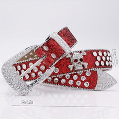 Sequin Wide Belt with Rhinestone Inlay for Pants