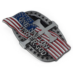 Alloy Flag Cross Letter Belt Buckle Western Cowboy Novelty Buckle