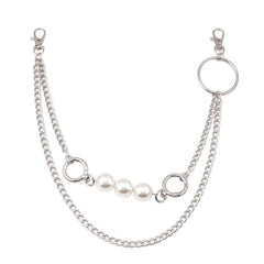 Pearl Thorns Double Layer Waist Tassel Chain Punk Accessories