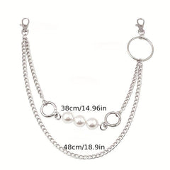 Pearl Thorns Double Layer Waist Tassel Chain Punk Accessories