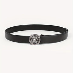 Men's Leather Belt with Rhinestone Buckle