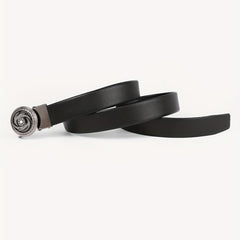 Men's Leather Belt with Rhinestone Buckle