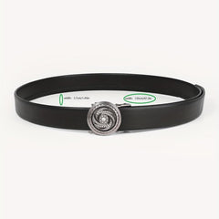 Men's Leather Belt with Rhinestone Buckle