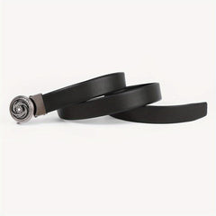 Men's Leather Belt with Rhinestone Buckle