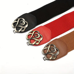 Men's Rose Pattern Buckle Belt for Outdoor Party Holiday Working