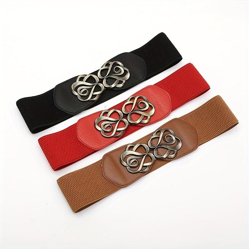 Men's Rose Pattern Buckle Belt for Outdoor Party Holiday Working