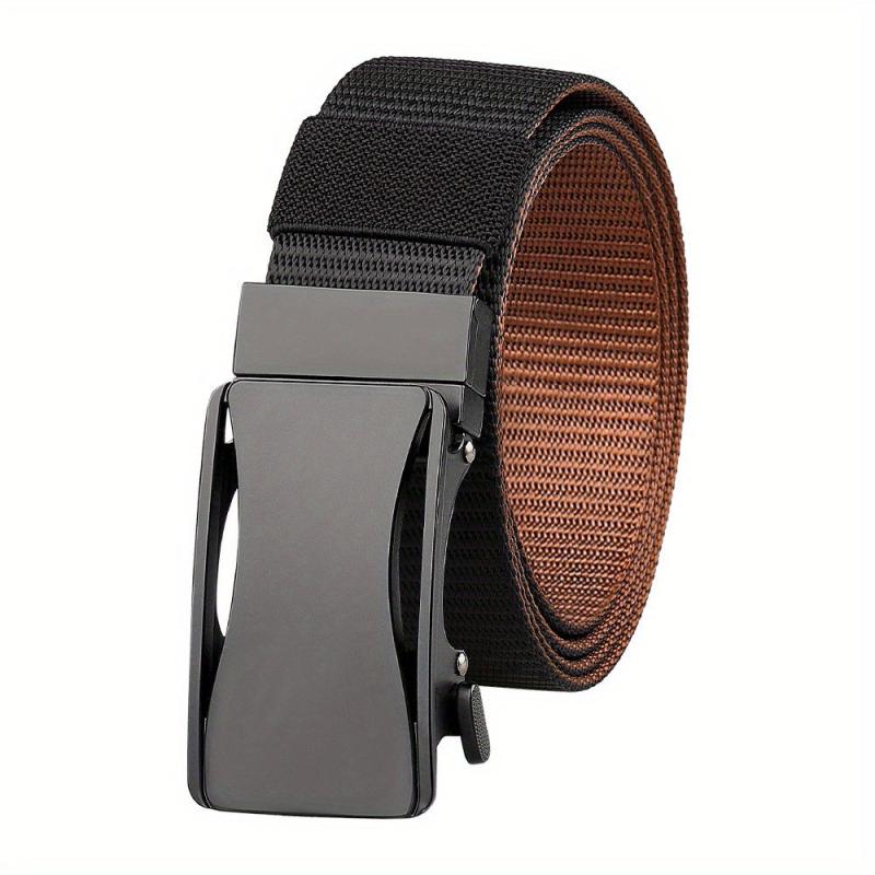 Men's Double Layer Canvas Belt Automatic Buckle Belt Canvas Waistband