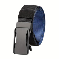 Men's Double Layer Canvas Belt Automatic Buckle Belt Canvas Waistband