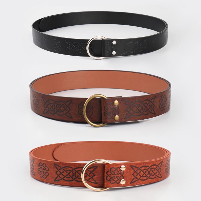 Medieval Retro Men's Sword Embossed Knight Belt Renaissance Costume