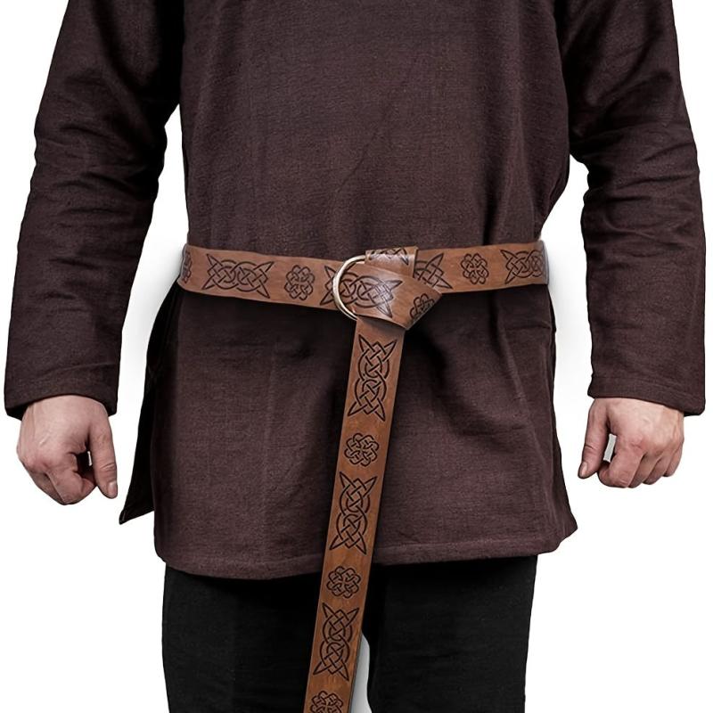 Medieval Retro Men's Sword Embossed Knight Belt Renaissance Costume