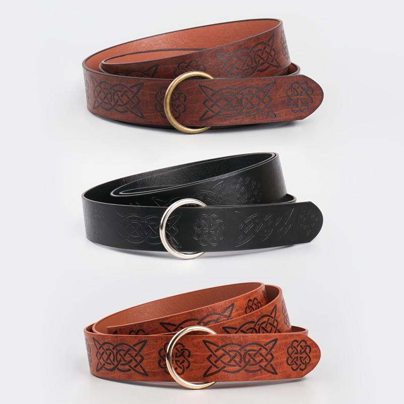 Medieval Retro Men's Sword Embossed Knight Belt Renaissance Costume