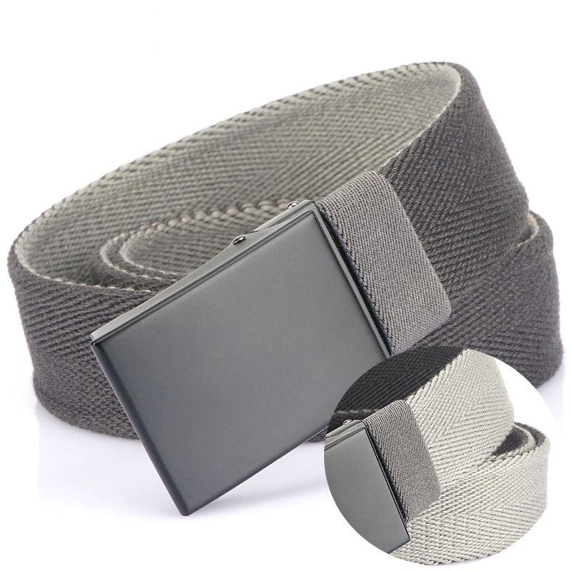 Double sided Canvas Belt Young Men's Buckle Belt