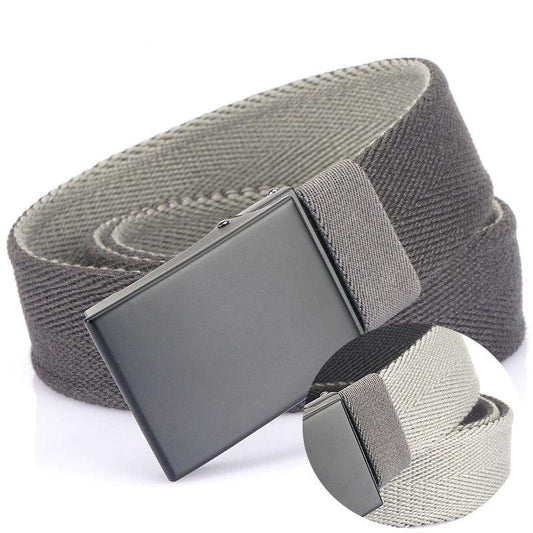 Double sided Canvas Belt Young Men's Buckle Belt