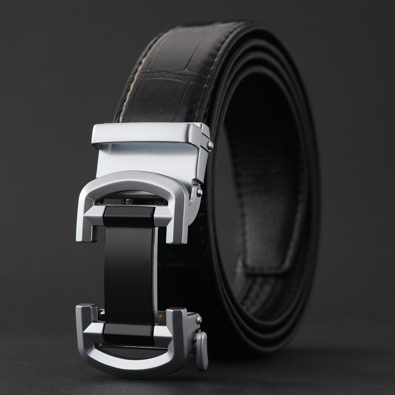 Men's Casual PU Leather Belt Automatic Buckle Belt