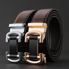 Men's Casual PU Leather Belt Automatic Buckle Belt