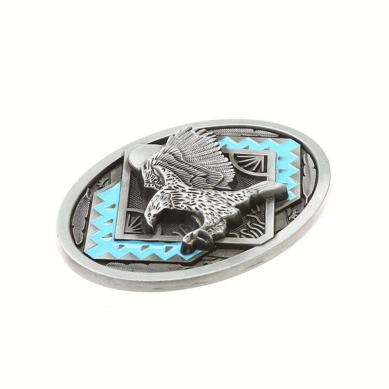 Geometric Pattern Eagle Belt Buckle for Men
