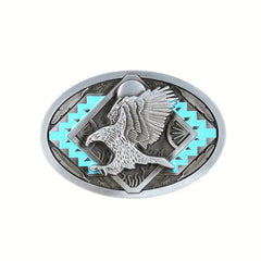 Geometric Pattern Eagle Belt Buckle for Men