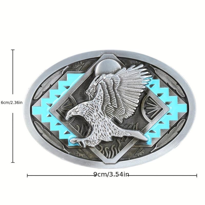 Geometric Pattern Eagle Belt Buckle for Men