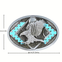 Geometric Pattern Eagle Belt Buckle for Men