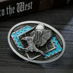 Geometric Pattern Eagle Belt Buckle for Men