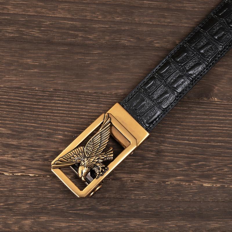 Men's Two Layer Cowhide Eagle Head Belt
