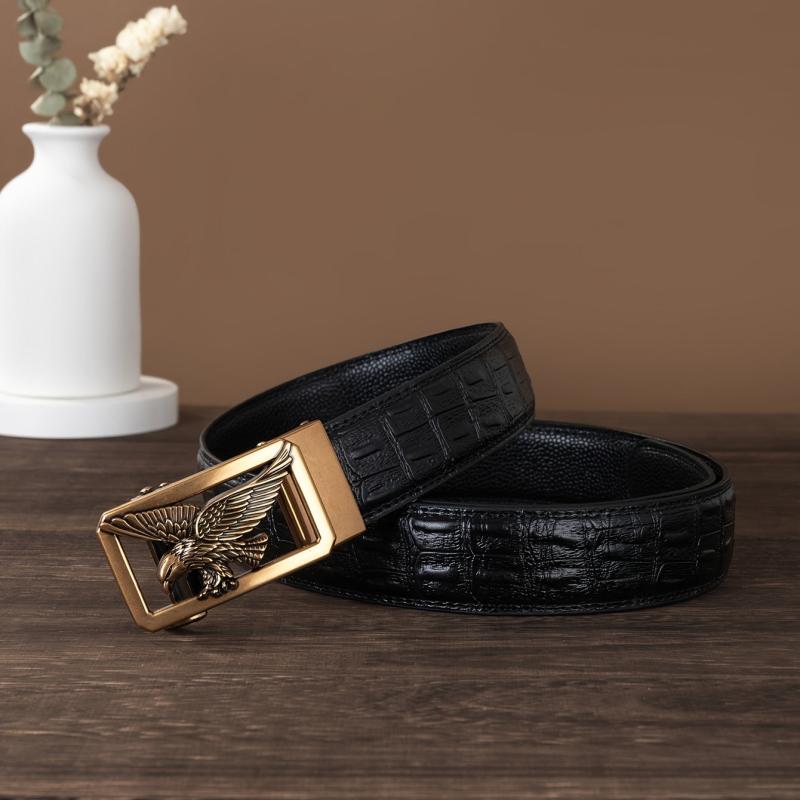 Men's Two Layer Cowhide Eagle Head Belt