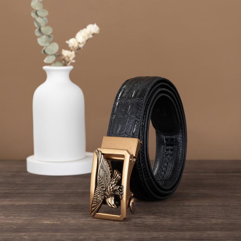 Men's Two Layer Cowhide Eagle Head Belt