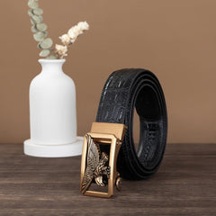 Men's Two Layer Cowhide Eagle Head Belt