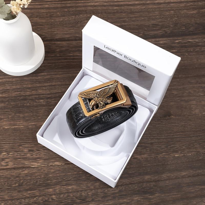 Men's Two Layer Cowhide Eagle Head Belt
