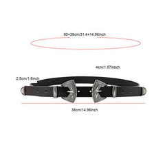 Women Men Retro Belt Punk 2 Personalized Wide PU Leather