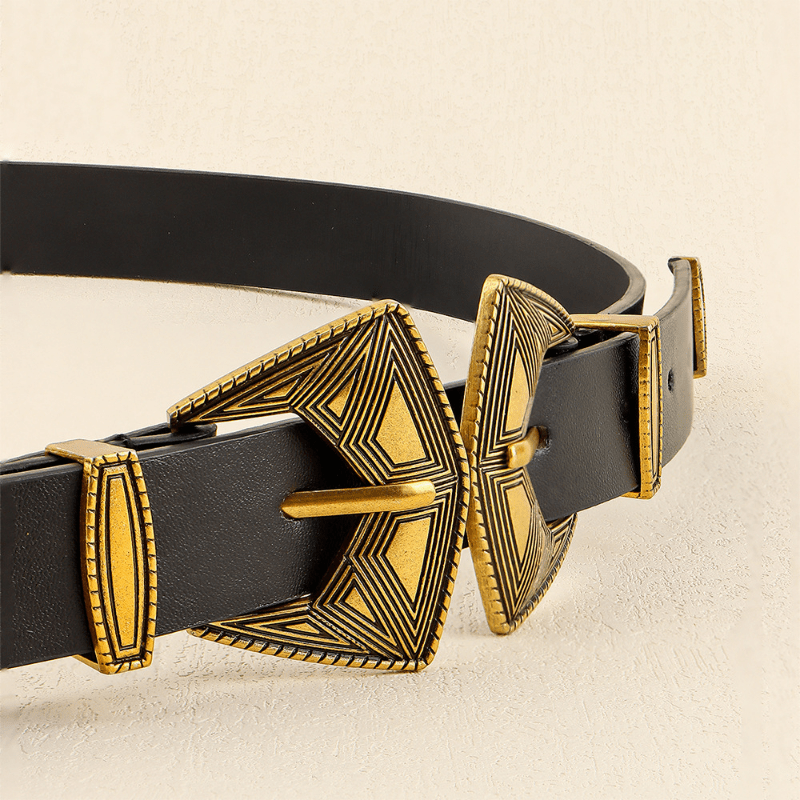Women Men Retro Belt Punk 2 Personalized Wide PU Leather