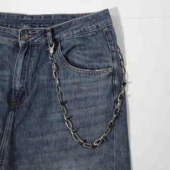 Men's Spiked Iron Chain Pants Chain