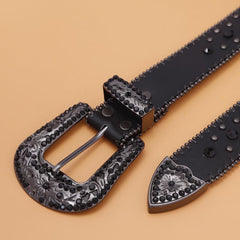 Diamond Printed Cross Leather Belt for Men