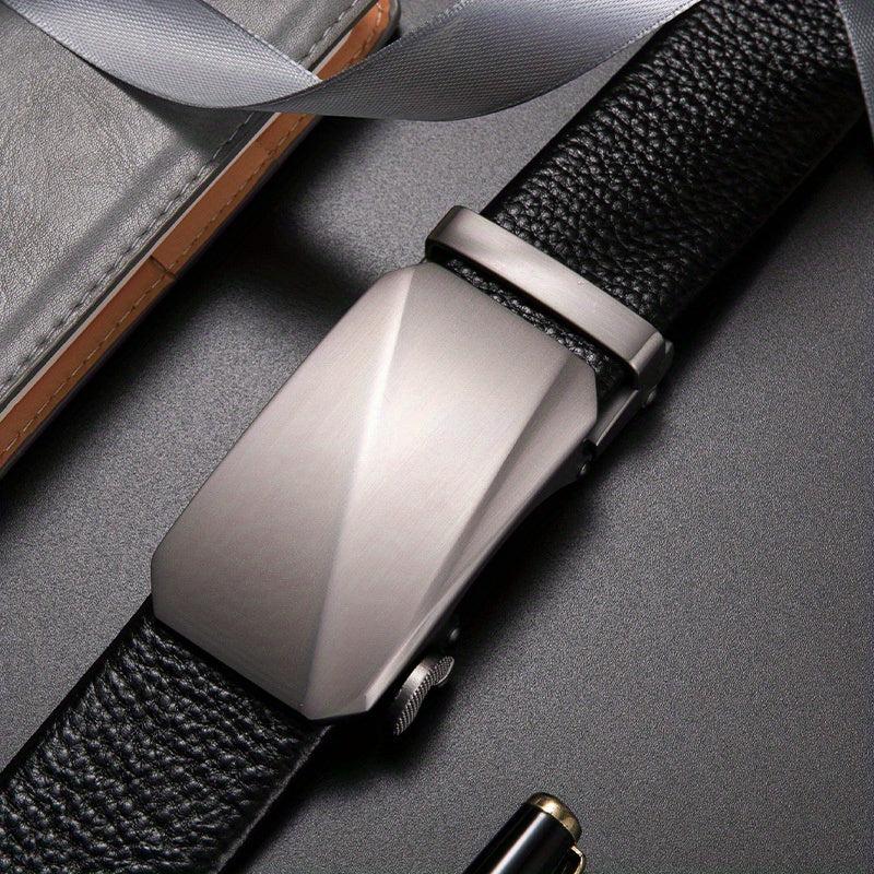 Cowhide Men's Automatic Buckle Belt Leather Business Casual Pants Belt