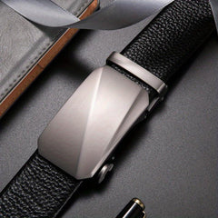 Cowhide Men's Automatic Buckle Belt Leather Business Casual Pants Belt