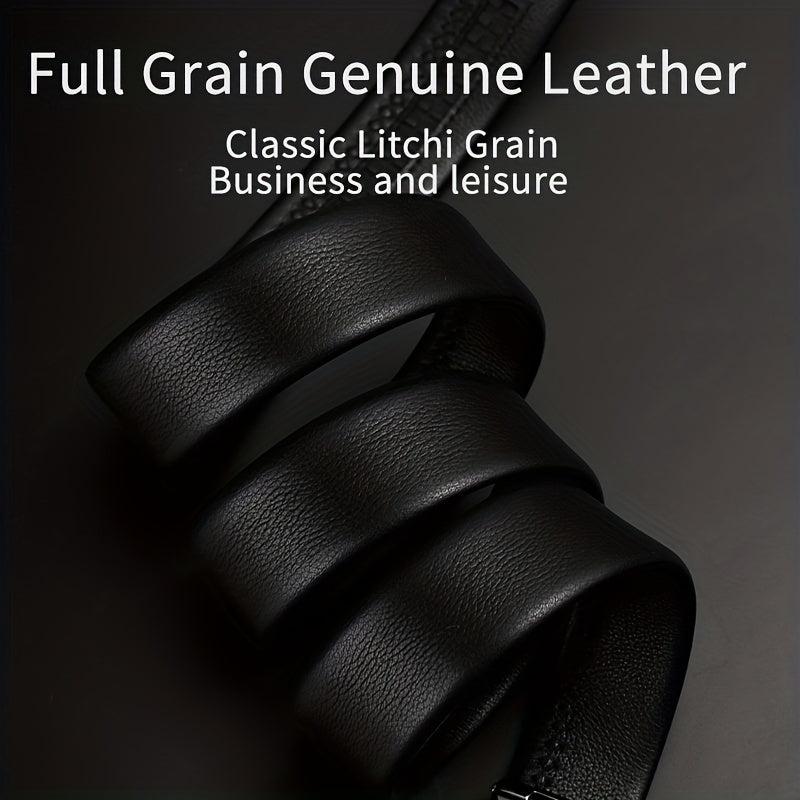 Cowhide Men's Automatic Buckle Belt Leather Business Casual Pants Belt