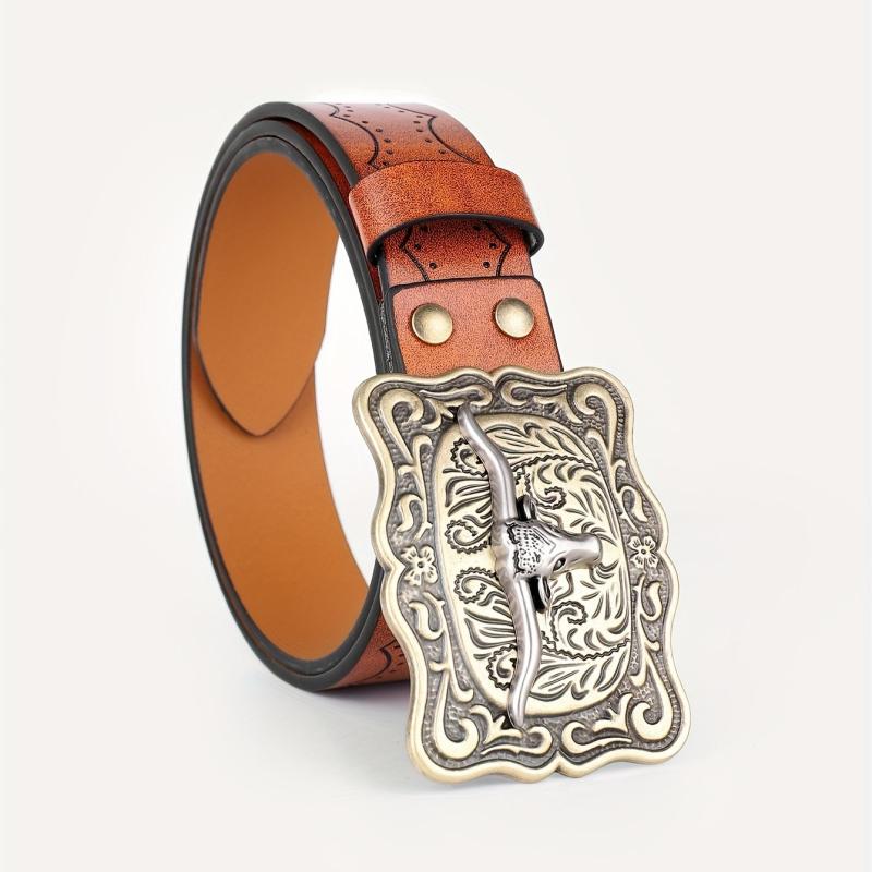 Embossed Leather Belt Casual Business Belt For Men