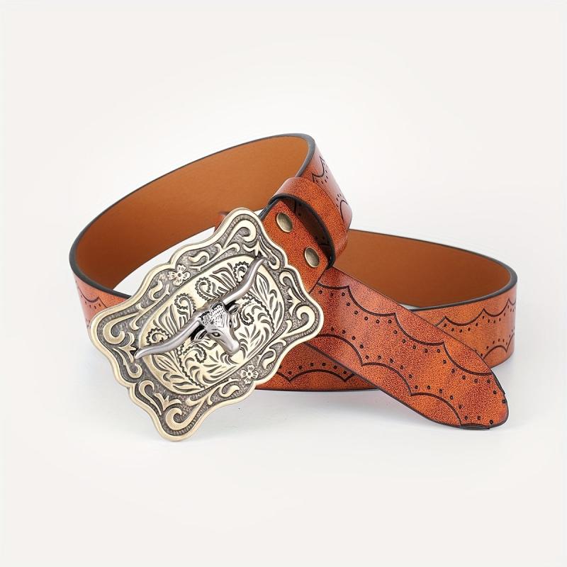 Embossed Leather Belt Casual Business Belt For Men