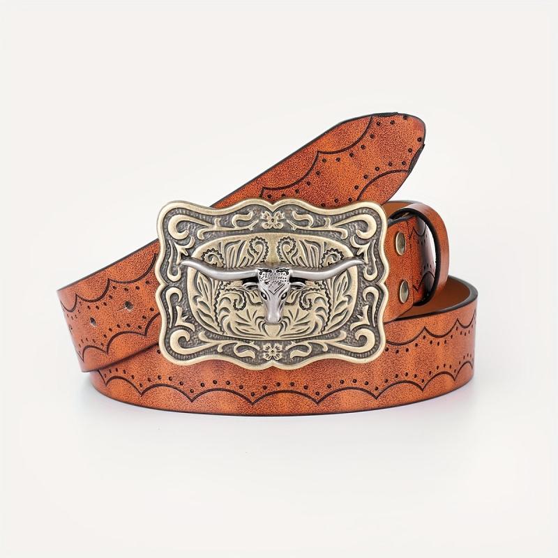 Embossed Leather Belt Casual Business Belt For Men