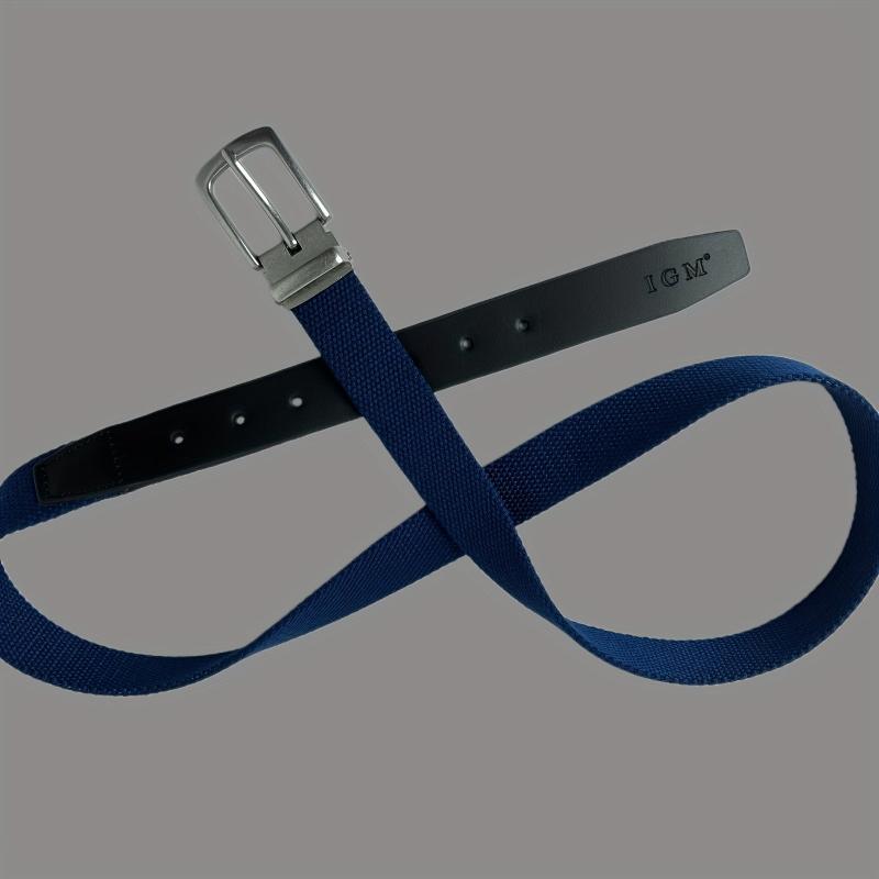 Youth Casual Woven Canvas Leather Belt for Men