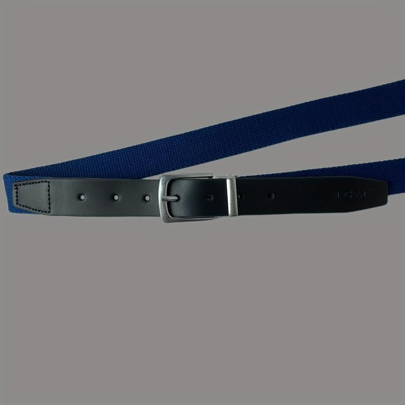 Youth Casual Woven Canvas Leather Belt for Men