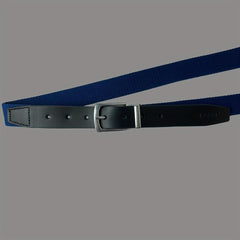 Youth Casual Woven Canvas Leather Belt for Men