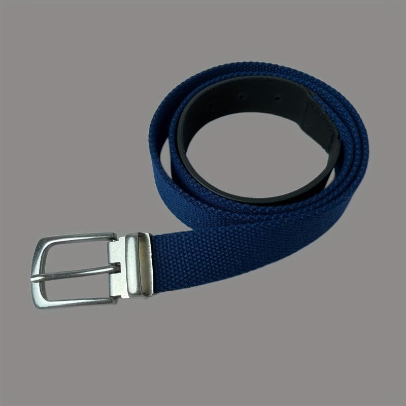 Youth Casual Woven Canvas Leather Belt for Men