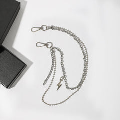Men's Lightning Necklace Pants Chain with Beads