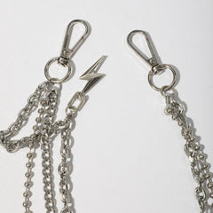 Men's Lightning Necklace Pants Chain with Beads